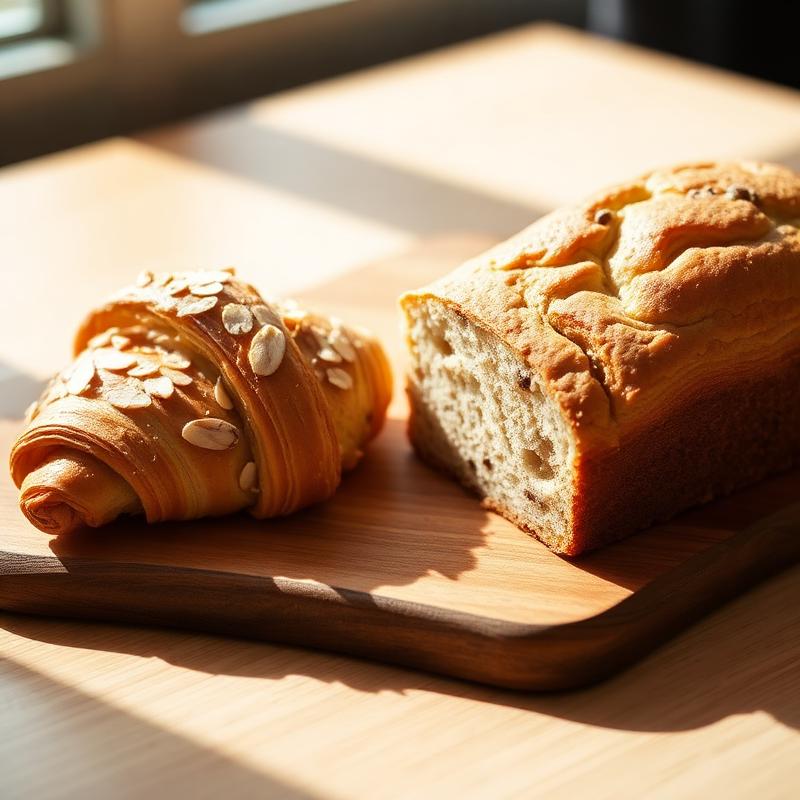 Almond croissant and banana bread